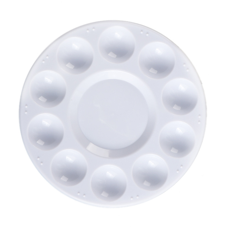 10-отверстная палитра, 17 см, круглая, большая акварельная палитра для студентов, палитра из ПП пластика, заводская распродажа