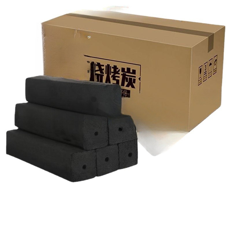 Bbq Barbecue Charcoal Bamboo Charcoal Smokeless Household Burning Heating Charcoal Machine-Made Charcoal Whole Box Wholesale