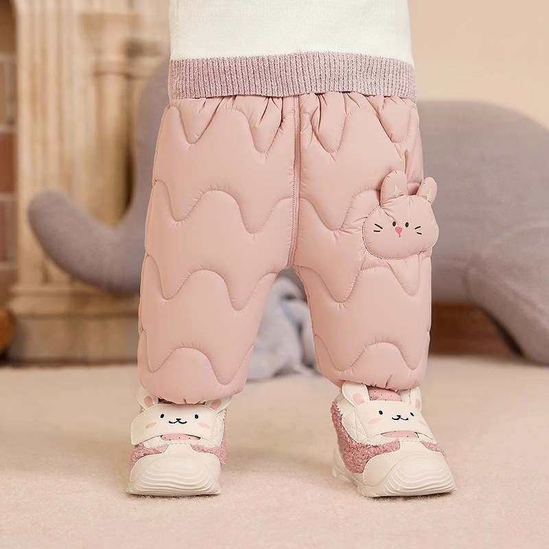 Пуховые брюки для малышей «Маленькая белка», высокие теплые брюки для мальчиков и девочек, утолщенные, зимние 2025 года