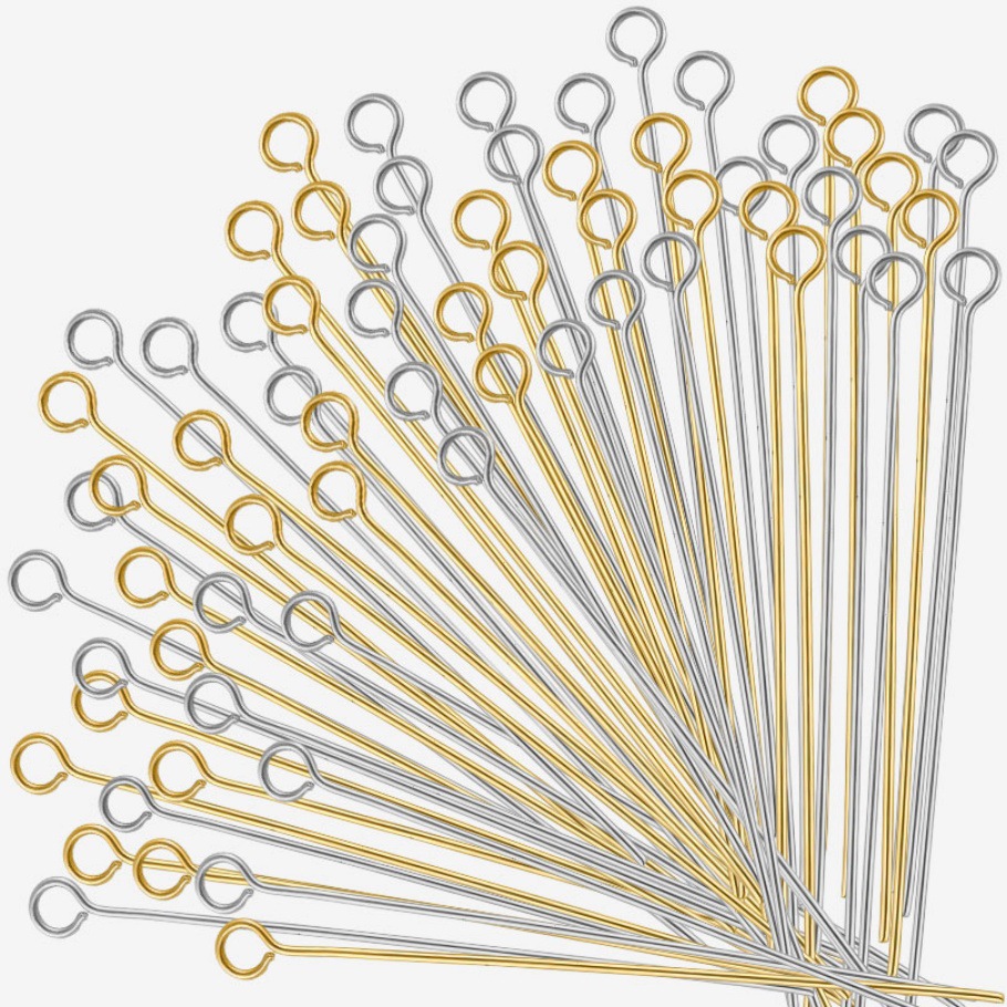 [No Water Plating] Nine-character Needle Ball Needle diy Handmade Jewelry Accessories Plated with 18k Gold Handmade Beaded Connection Needle Accessories