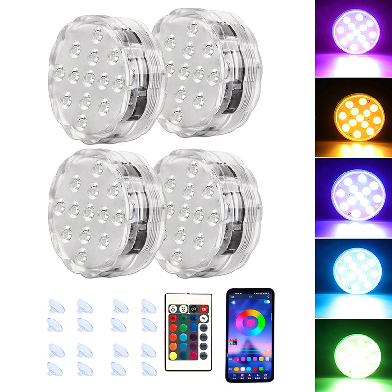 Светодиодный подводный светильник с дистанционным управлением, водонепроницаемый, RGB, для бассейна, аквариума и рыбной ловли