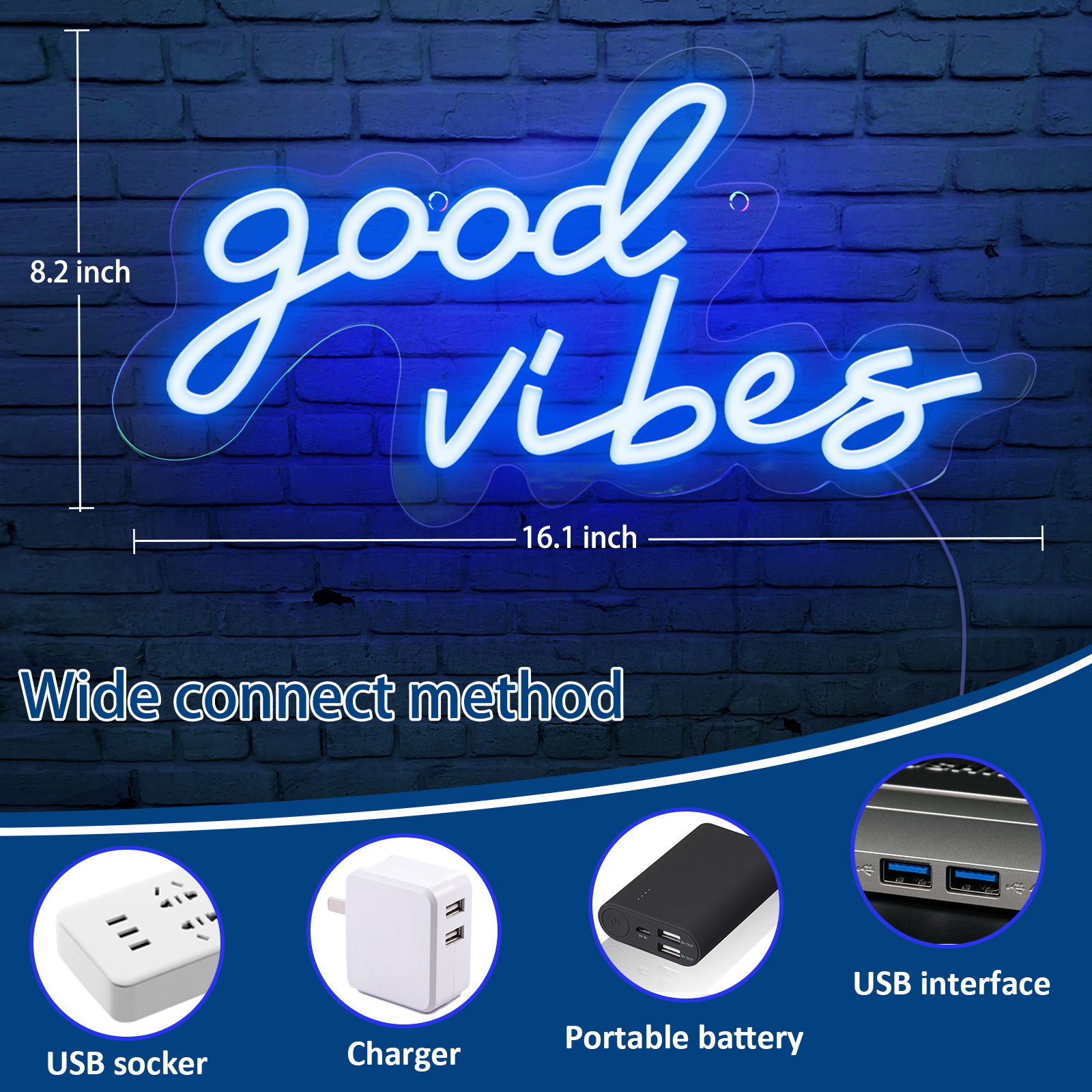 Amazon Neon Sign Good Vides Acrylic Neon Light Good Atmosphere Live Broadcast Room Decoration Background Wall