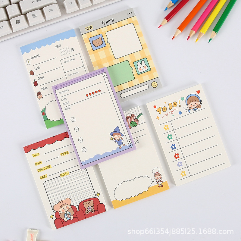 Spot cute fruit bear notepad wholesale Korean ins simple girl heart notebook message notepad