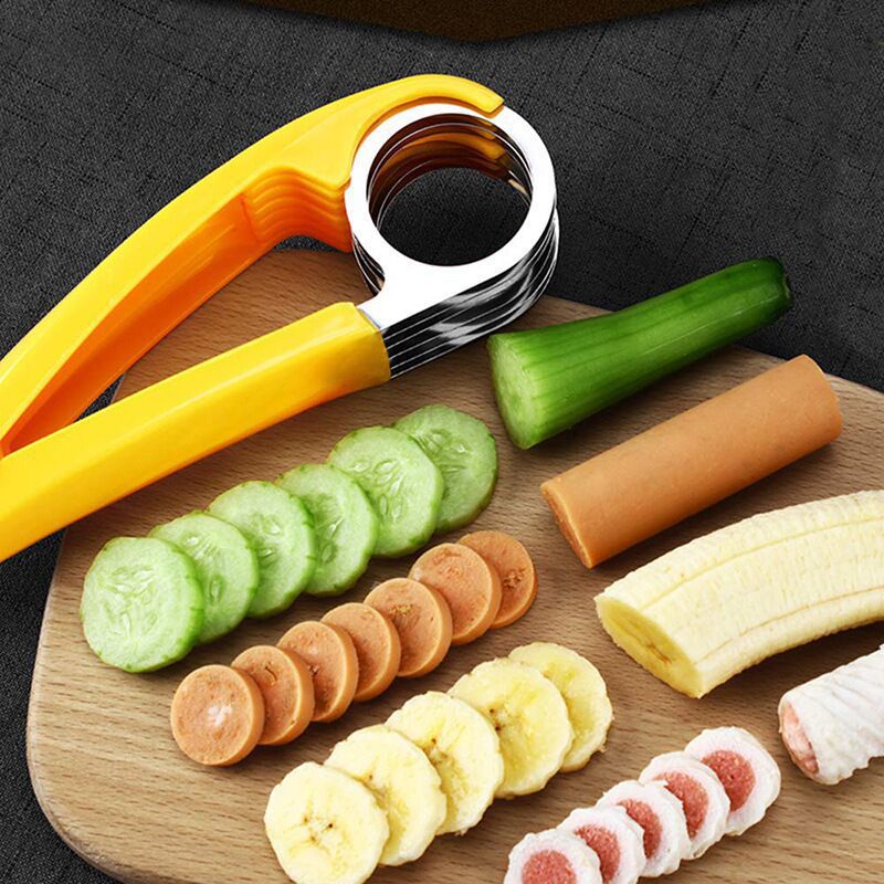 Kitchen Gadget Hot Selling Banana Slicer Banana Separator Stainless Steel Blade Banana Cutting Sausage Slicer