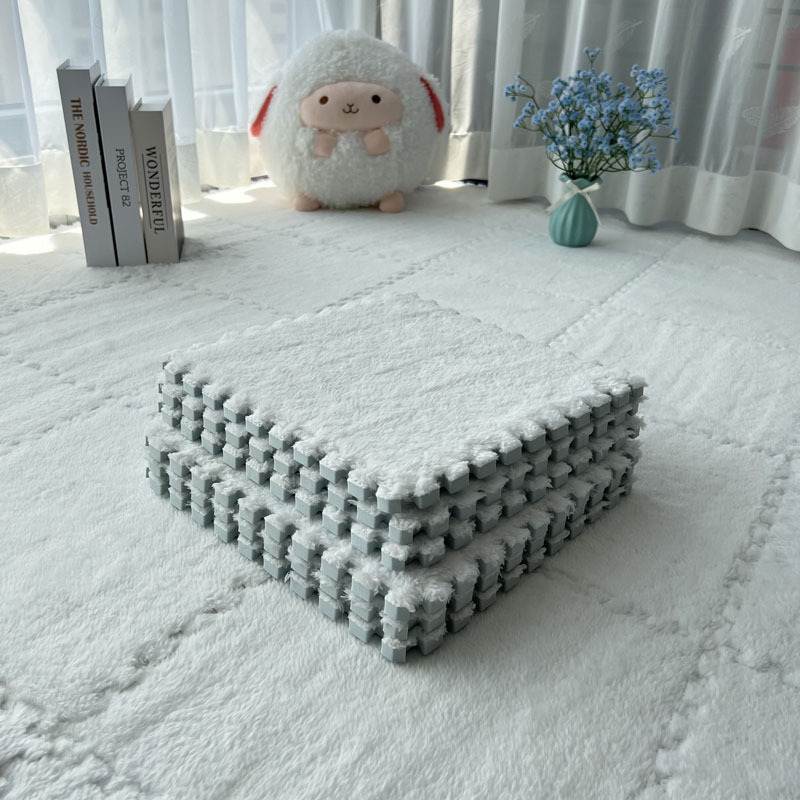 Cross-Border Light Luxury Solid Color Splicing Floor Mats for Living Rooms, Washable Floor Mats, Household Non-Slip and Stain-Resistant Floor Mats Wholesale