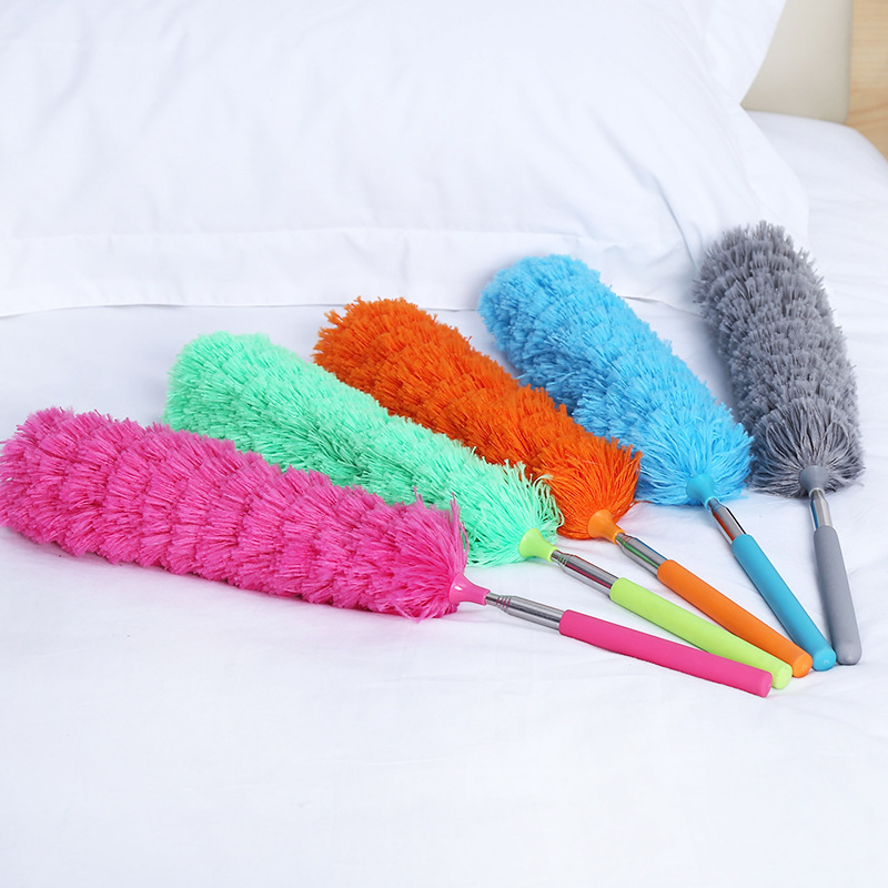 Manufacturer Wholesale Electrostatic Dust Duster Telescopic Small Duster Bendable Stainless Steel Household Feather Duster Dust Brush