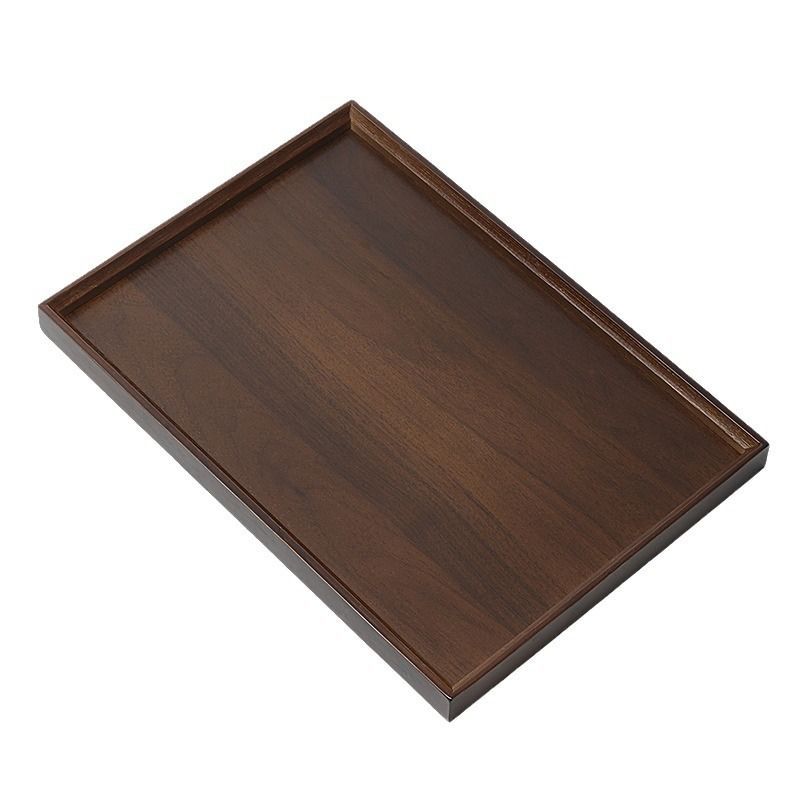 One Piece Wholesale Industrial Tray Walnut Color Retro Old Plate Bamboo Black Walnut Color Plate Meal Dry Dry Bubble