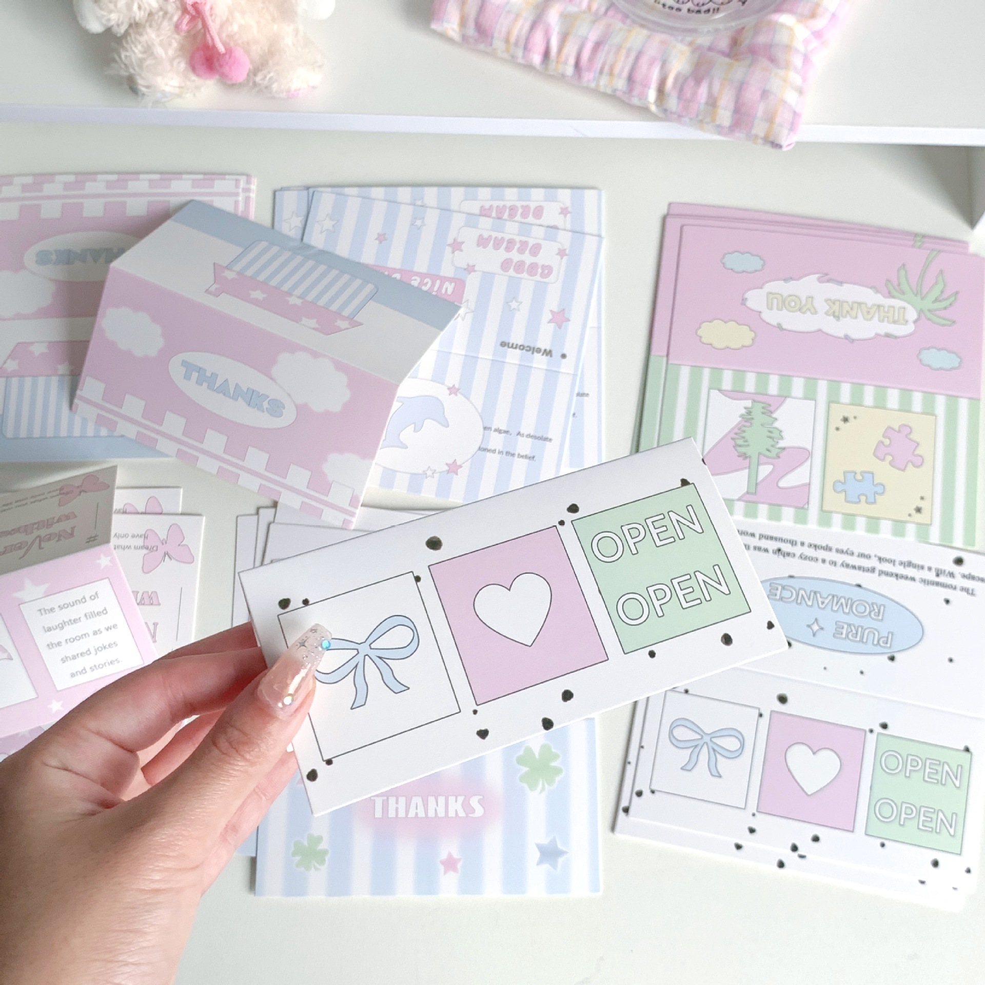 Original ins Style Folding Big Card Head Love Bean Small Card Packaging Material Star-chasing Jewelry Gift Card Packaging Card