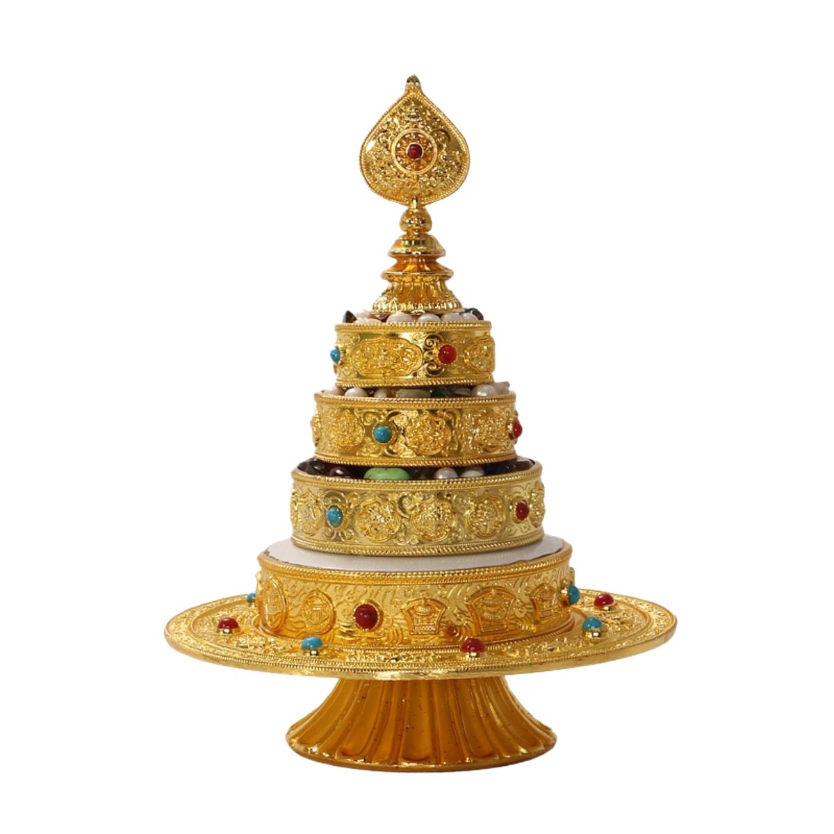 Mandala Tray for Offering, Eight Auspicious Symbols, Nepalese Buddhist Temple Ornament, Mandala Tray Size