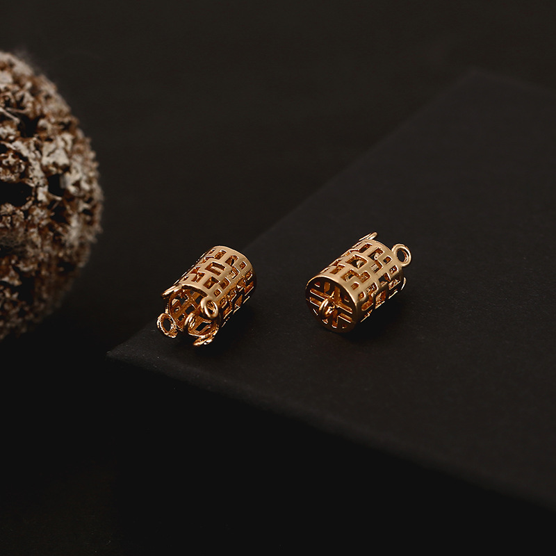 Yingyi Jewelry DIY Multi-Hole Tassel Double Pendant Ancient Style Hairpin Accessory Pure Copper Electroplated Color-Preserving Ancient Style Tassel