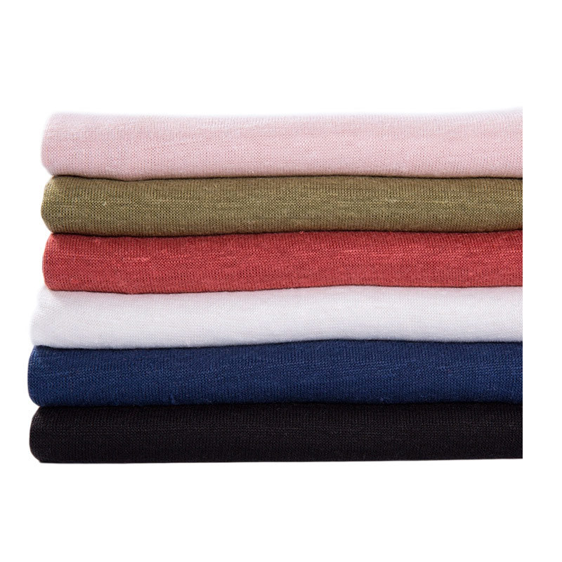 Hemp jersey fabric 100% hemp knitted pure hemp fabric hemp foreign trade T-shirt fabric hemp fiber fabric