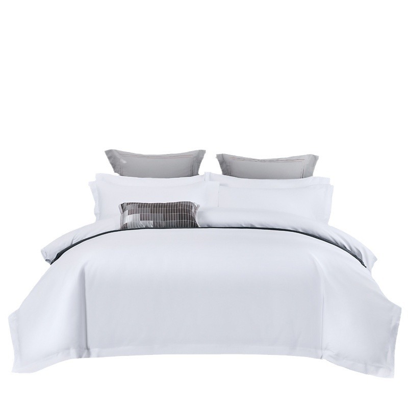 Star Hotel Linen Four-Piece Set Pure White Hotel Bed and Breakfast Bedding Set Bed Sheetss Quilt Cover Bed Bed Sheets