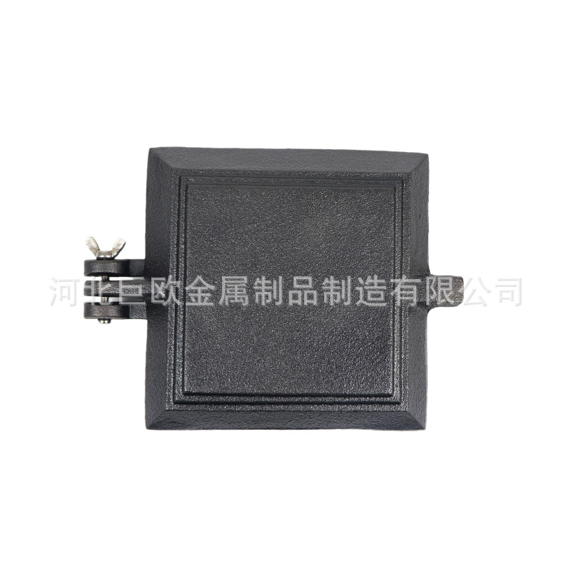 Sandwich baking tray outdoor baking clip cast iron square bread clip wooden handle baking clip camping toast clip camp