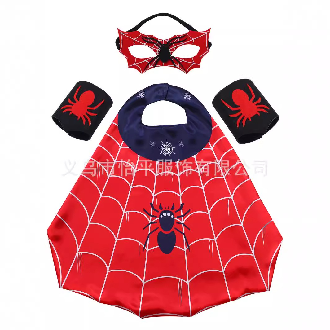 Плащ Человека-паука для детей, мультяшный супергеройский плащ, маска, подарок для игры на Хэллоуин