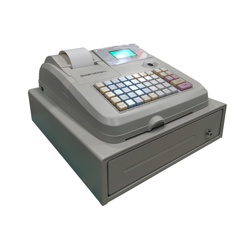 Manufacturers supply Aibao intelligent money collection machine Meituan hungry computer supermarket cash register with cash box English cash register
