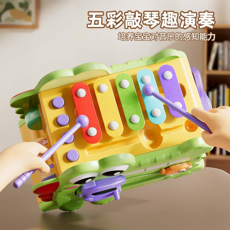 Children's Early Education Interactive Polyhedral Whack-A-Mole Baby Q Cute Fun Hand-Knocking Piano Music Play House Toy Educational