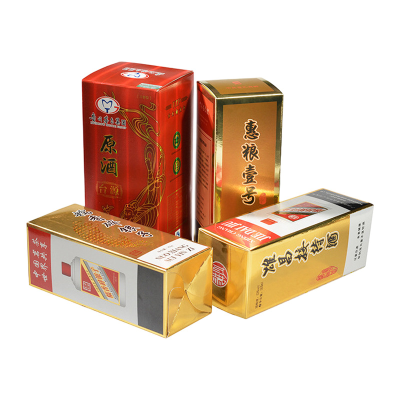 Wine Box Customized Maotai Town Liquor Box Gold Cardboard Foldableing Color Box Spring Festival Gift Red Wine Packaging Box Gift