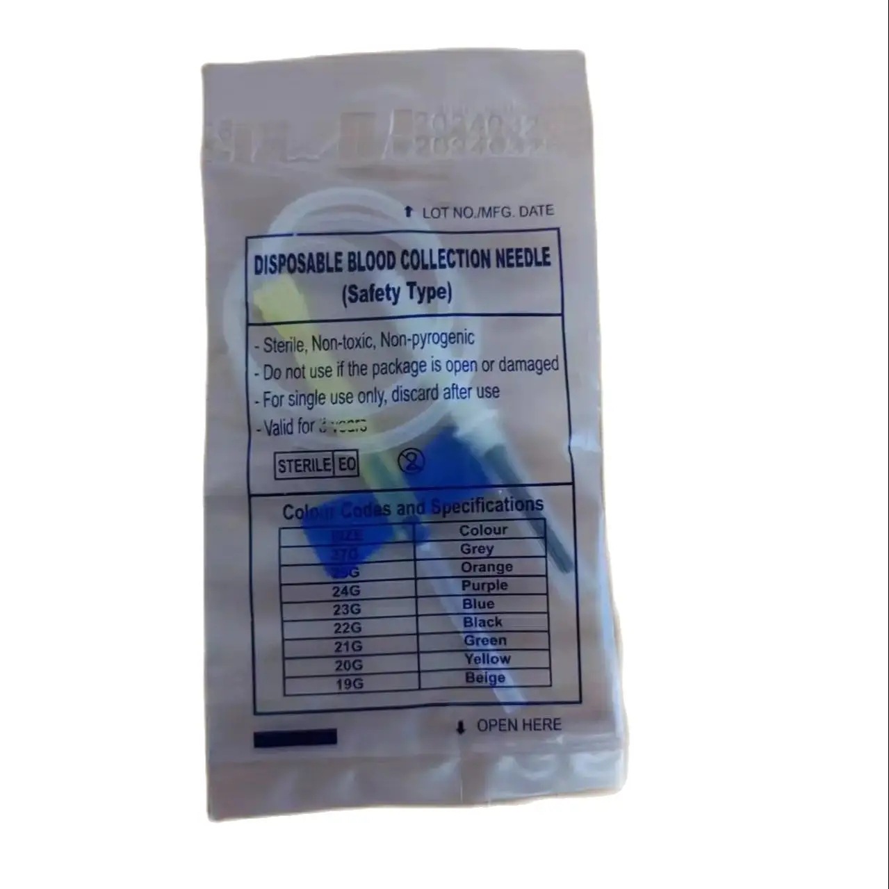Игла для забора крови с двойным крылом 21G23G безопасная игла для забора крови экспорт