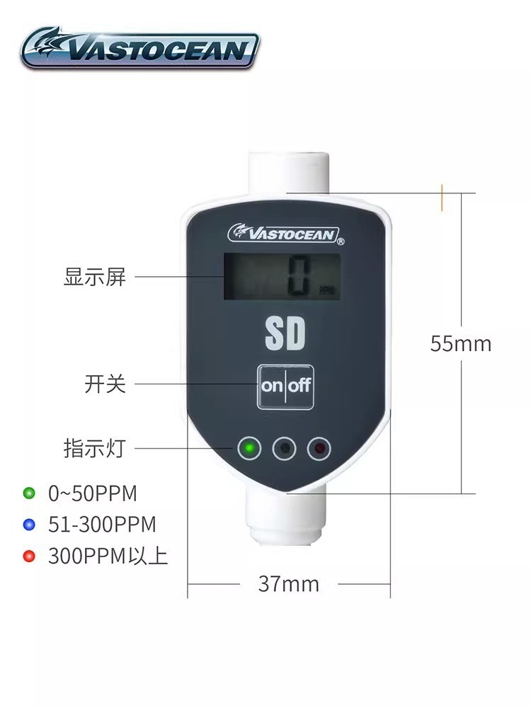 VASTOCEAN Pipeline Type TDS Water Quality Monitor Aquarium Fish Tank Water Change Embedded Test Pure Water Quality RO Machine