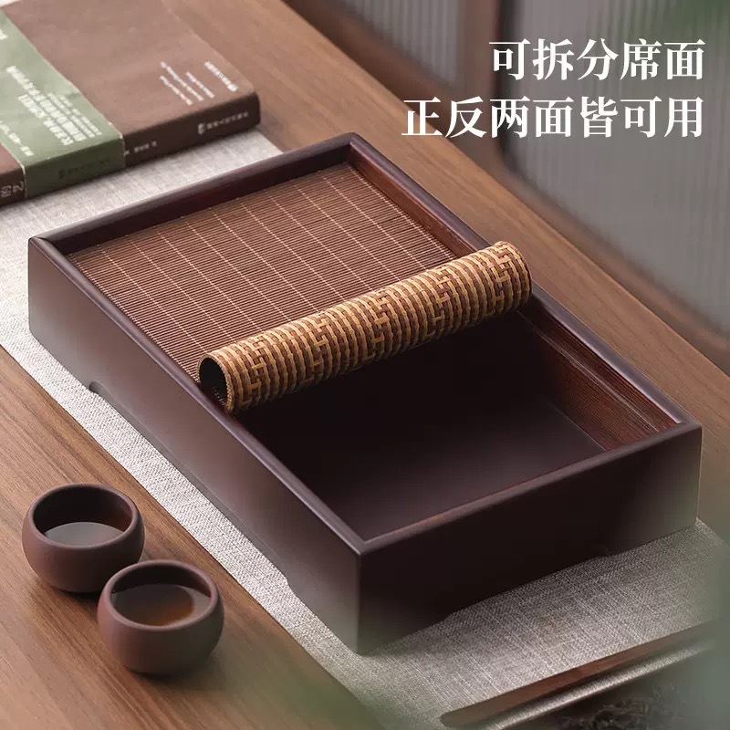 Storage Bamboo Mat Tea Tray Portable Japanese-Style Water Storage Tea Table for One Person Modern Tea Set