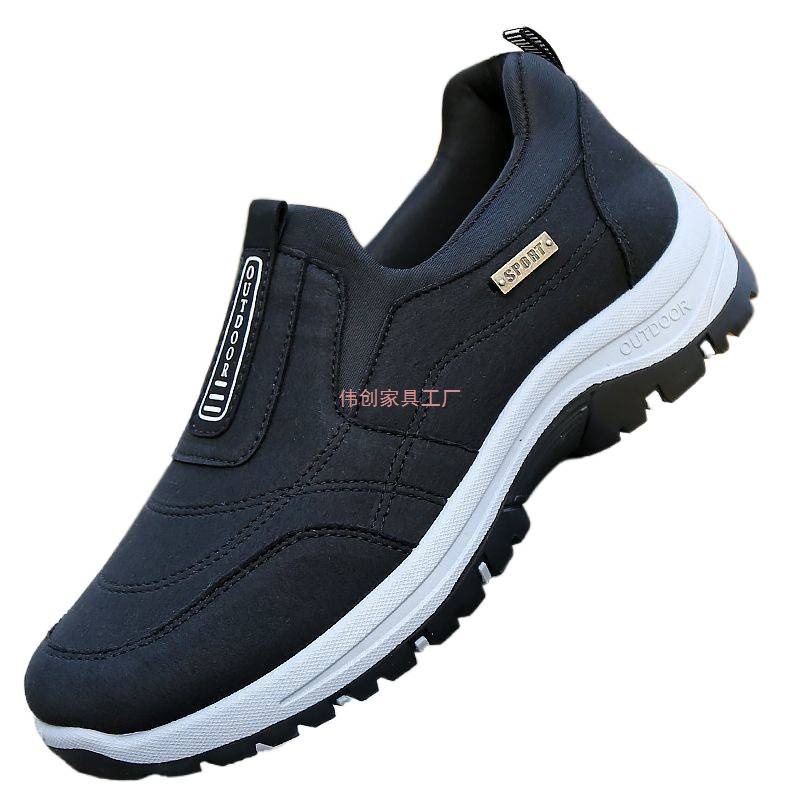 2025 Spring New Versatile Single Shoes Hiking Shoes Soft Sole Korean Style Casual Middle-Aged and Elderly Dad Non-Slip Men's Walking Shoes