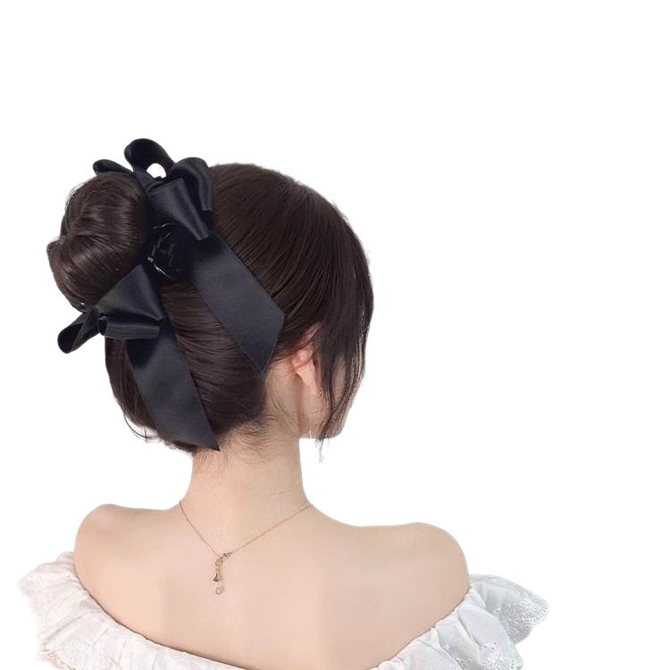 New Bun Wig for Women with Bowknot Claw Clip Hair Bun Tool to Increase Hair Volume, Bun Hair Accessory for the Back of the Head