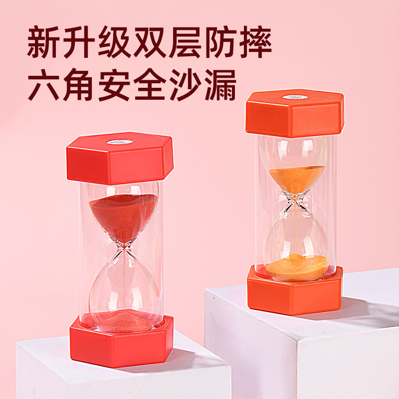 In-Stock Classic Hexagonal Creative Ornament Hourglass Timer Plastic Student Time Management High-End Creative Gift