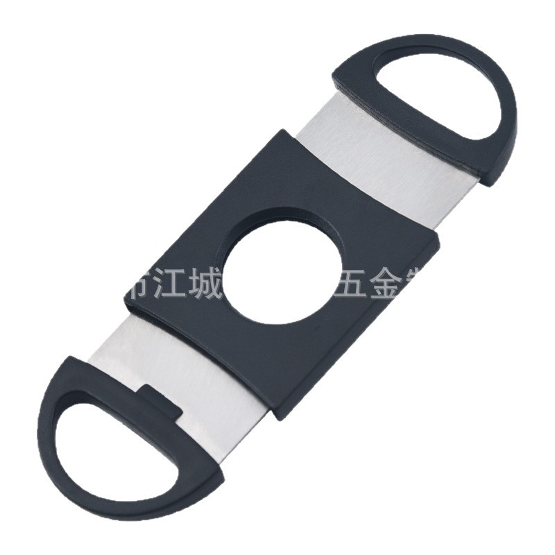 In-Stock Stainless Steel Cigar Cutter with Plastic Handle, Portable Cigar Scissors, Smoking Accessories Manufacturer