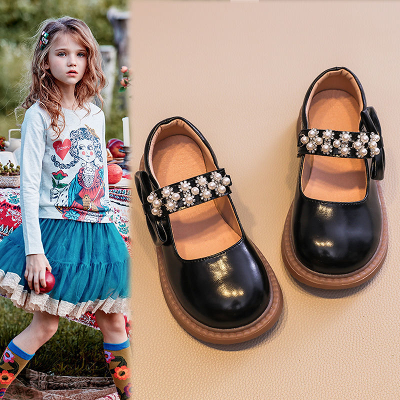 Girls' Leather Shoes 2025 Spring and Autumn New Genuine Leather Soft Sole Children's Shoes Baby Girls Korean Style Princess Shoes for Small and Medium-Sized Children