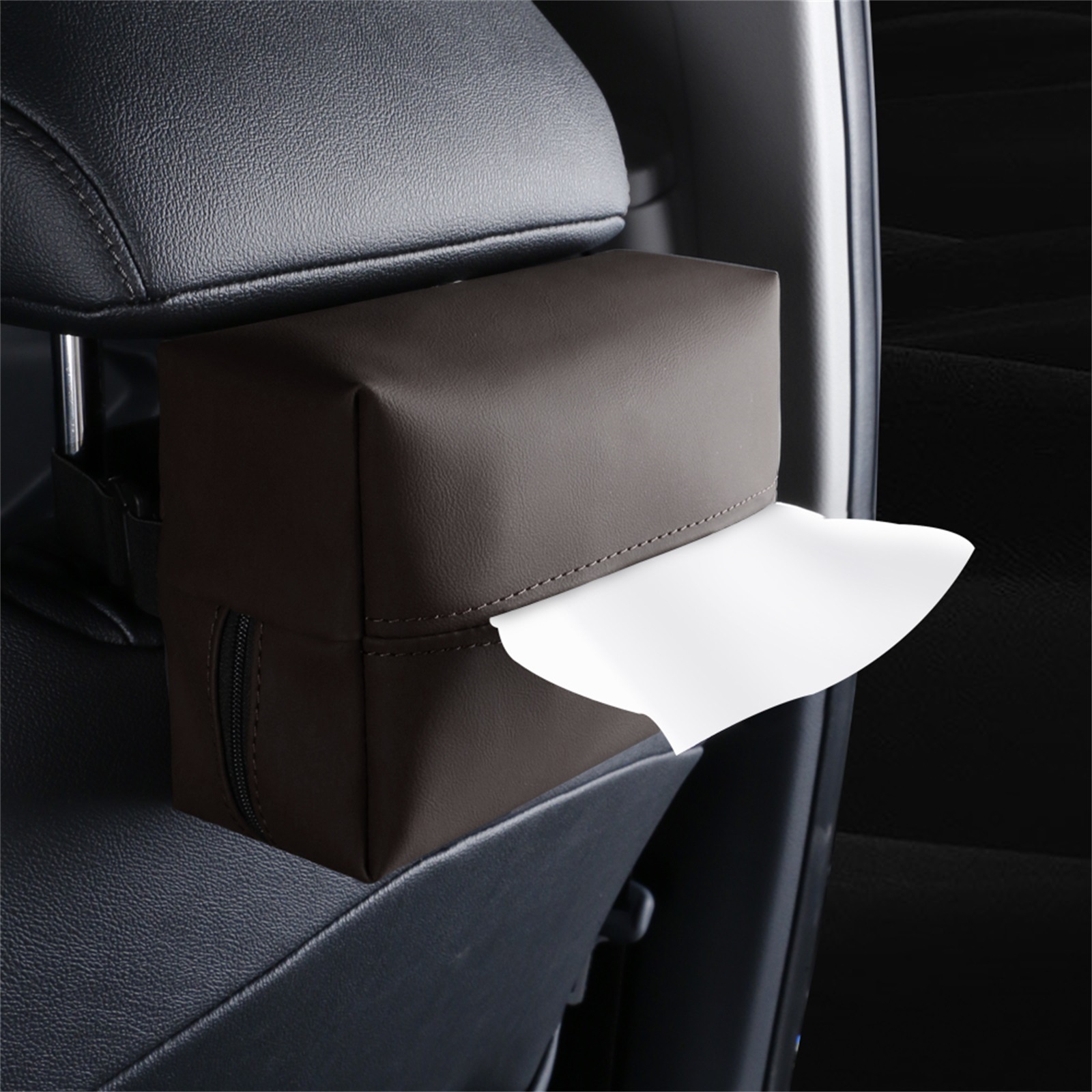 Leather car paper box armrest box simple car tissue box chair back hanging tissue bag car supplies wholesale