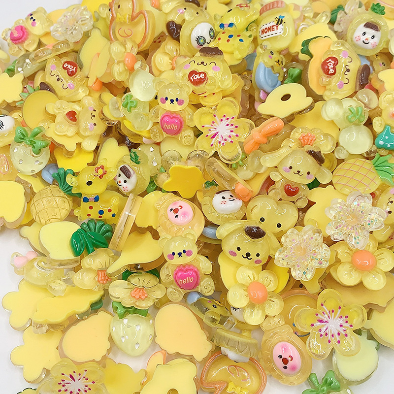 Cartoon color random mixed resin diy jewelry cream glue mobile phone case clip children's handmade toy material