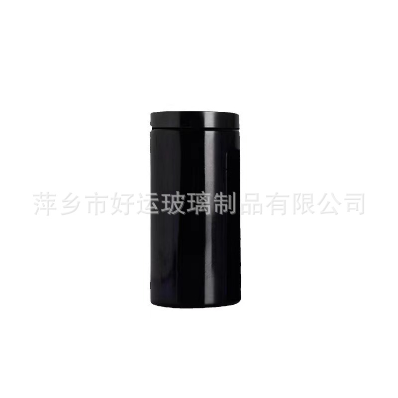 Factory Direct supply 250ml amethyst glass bottle, tea coffee can glass bottle, pure black raw materials