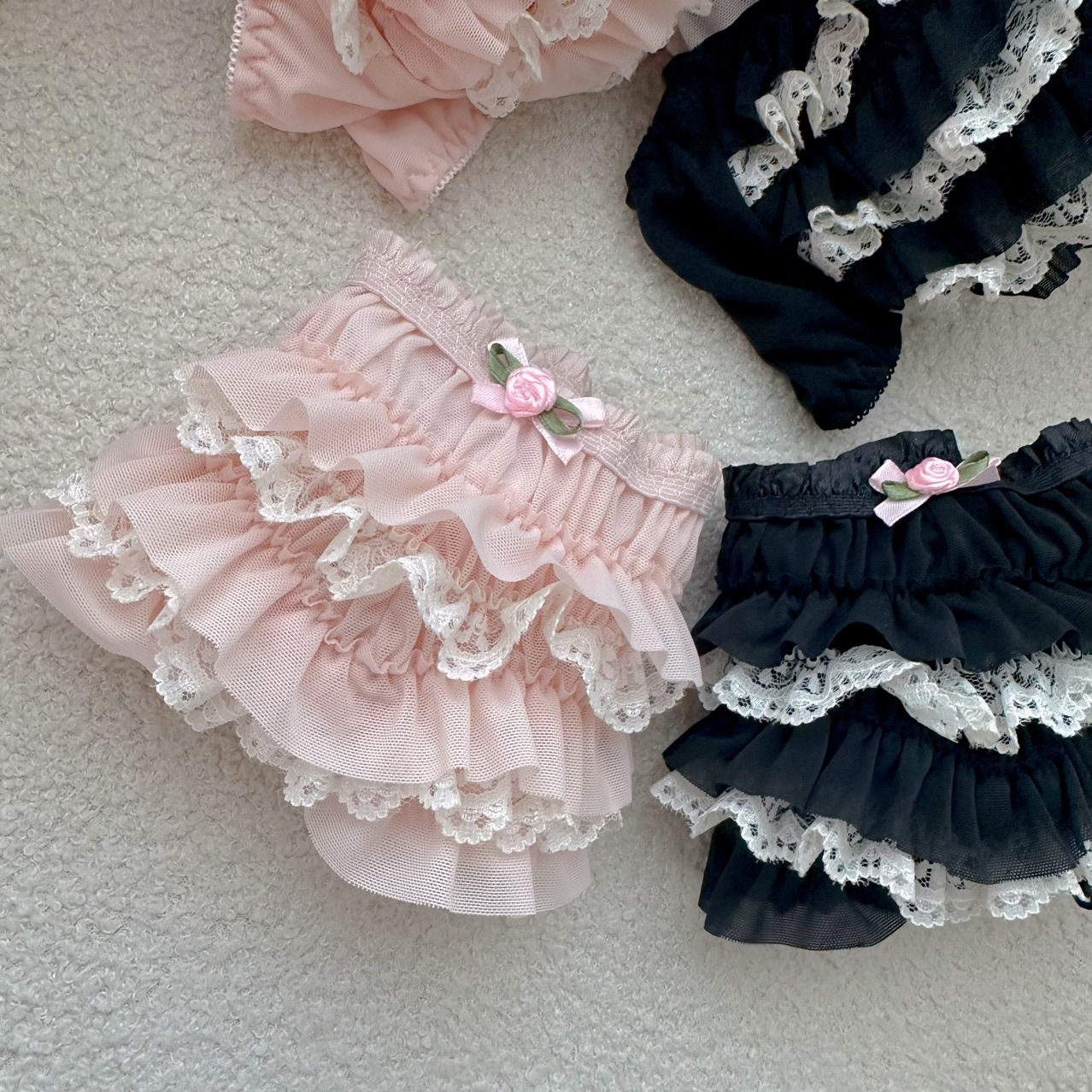 2025 Foreign Trade European and American Cross-Border Multi-Element Shorts Skirt Bow Thin Summer Cake Multi-Layer Lace Shorts Skirt