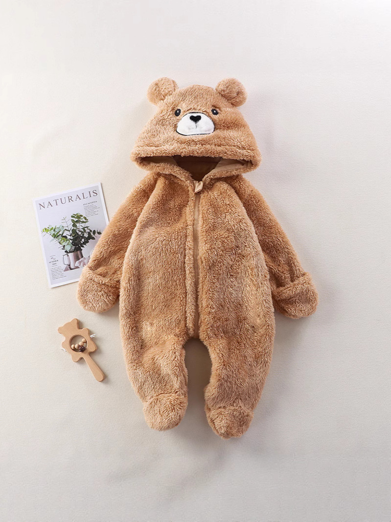 Baby Home Overalls Autumn and Winter Baby Cute Cartoon Panda Little Rabbit Little Bear Overalls Out Plush Overalls
