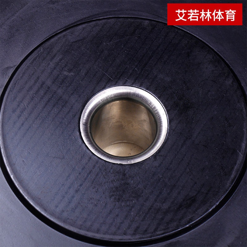 Wholesale Black Full Rubber Barbell Weightlifting Film Rubber-Coated Large Hole Competitive Film Austrian Pole Fitness Foot Weight Film Household