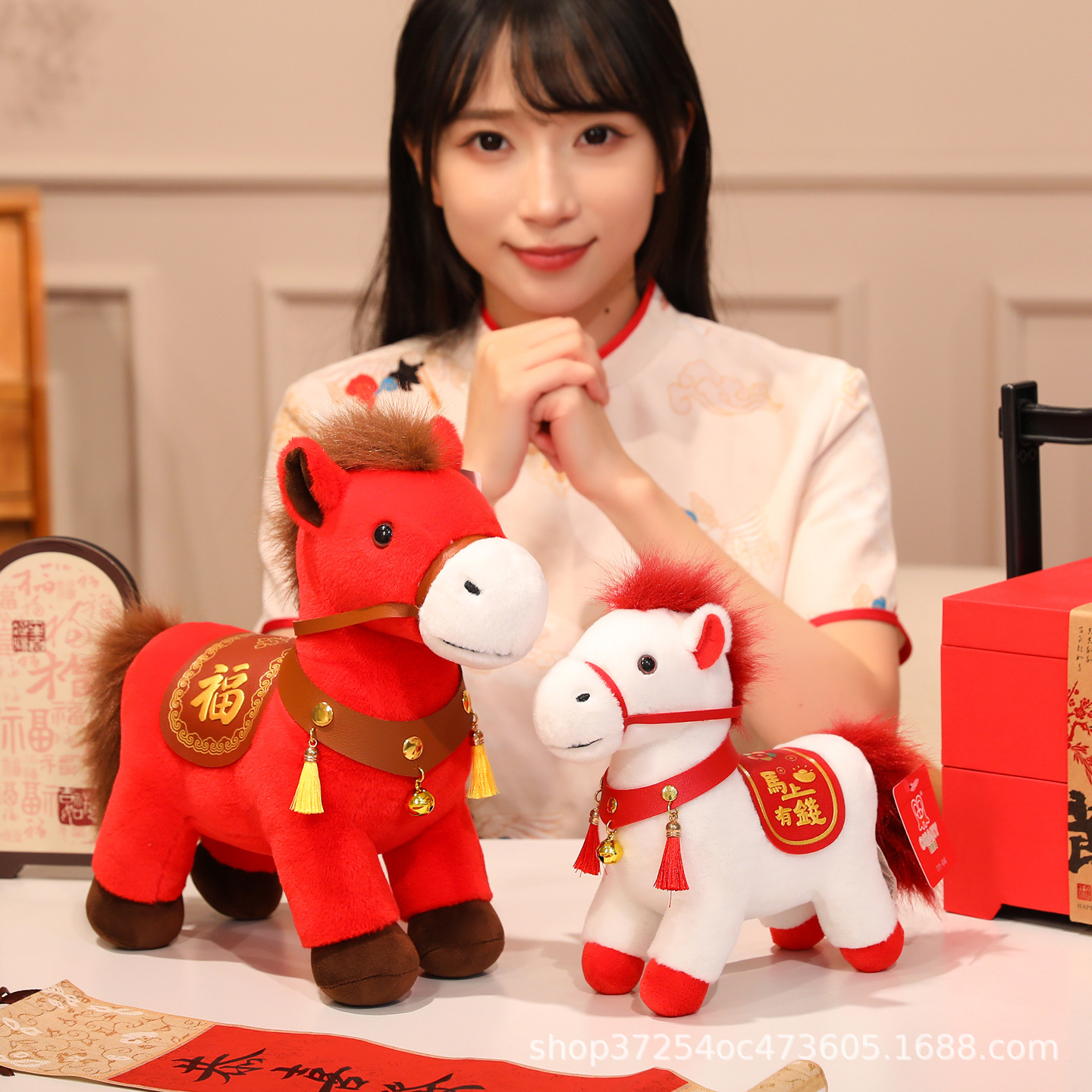 Authentic Oumaiqi Year of the Horse Mascot Plush Toy, Get Fortune and Wealth Immediately, Chinese Zodiac Horse Doll, New Year