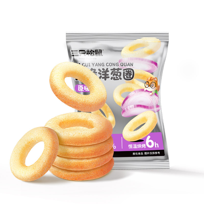 [Three Squirrels_Onion Rings 10gx15 Bags] Net Red Office Snacks Original Flavor