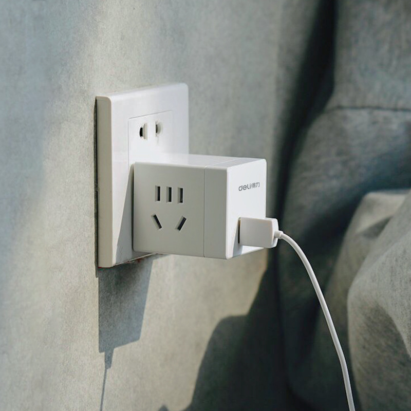 Адаптер Deli 33626 беспроводной USB с быстрой зарядкой многостраничный адаптер для путешествий кубический адаптер UK