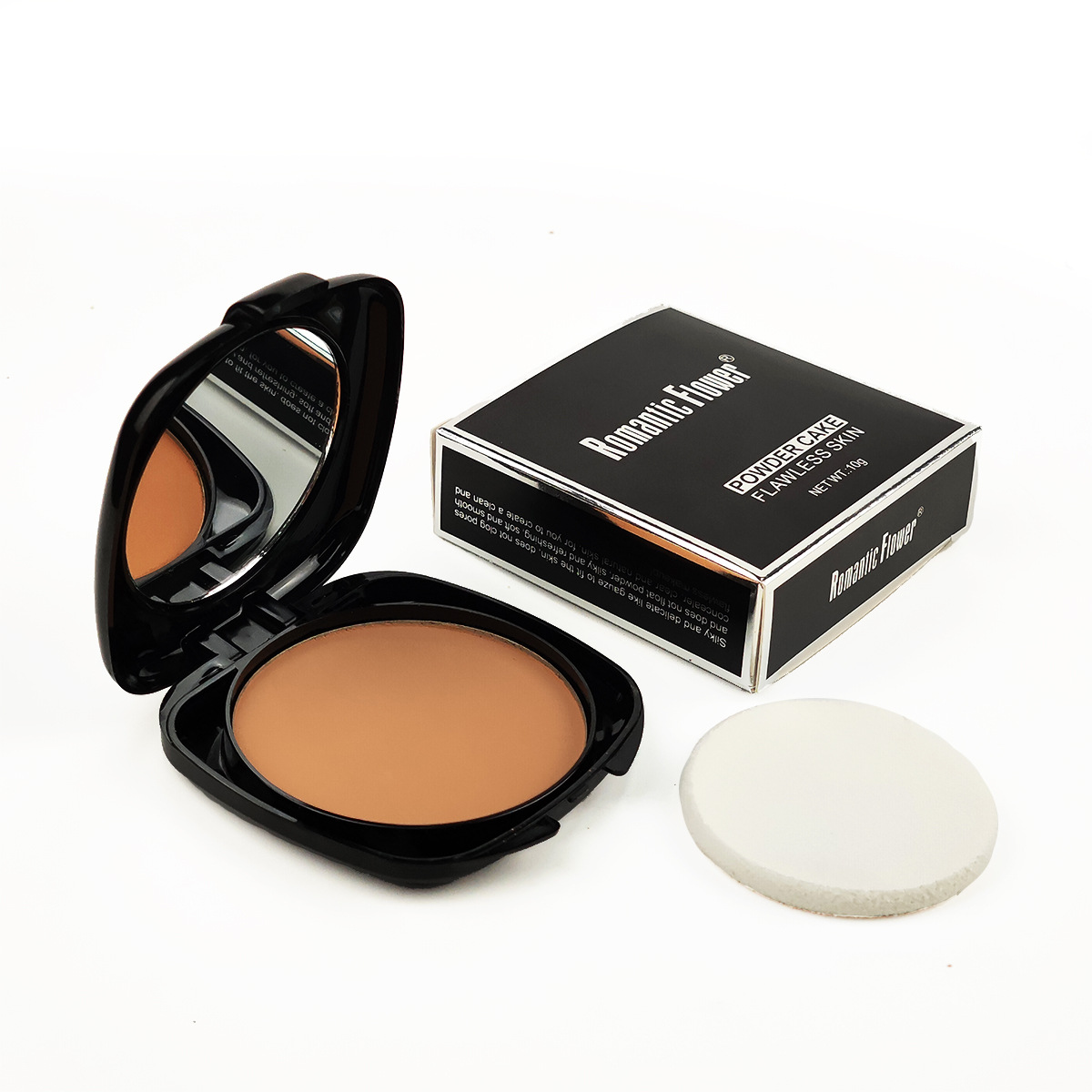 Cross-Border Foreign Trade Export 3-Color Pressed Powder Dark Waterproof Full Coverage Face Contouring Concealer with Puff Mirror Makeup
