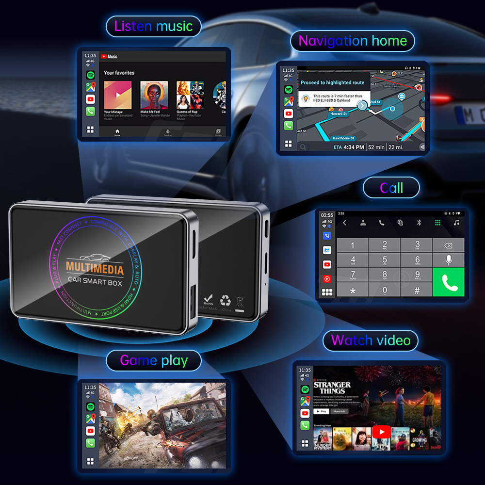 Carplay to HDMI Input Adapter Car Tv Stick Mate 3in1 Carplay