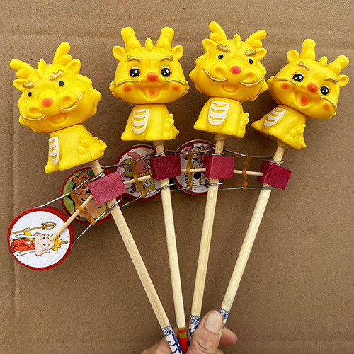 Free Shipping Hot Selling Wholesale Wooden Wooden Shake Drum Happy Puppet Hand Drum Stall Temple Fair Hot Selling Toys