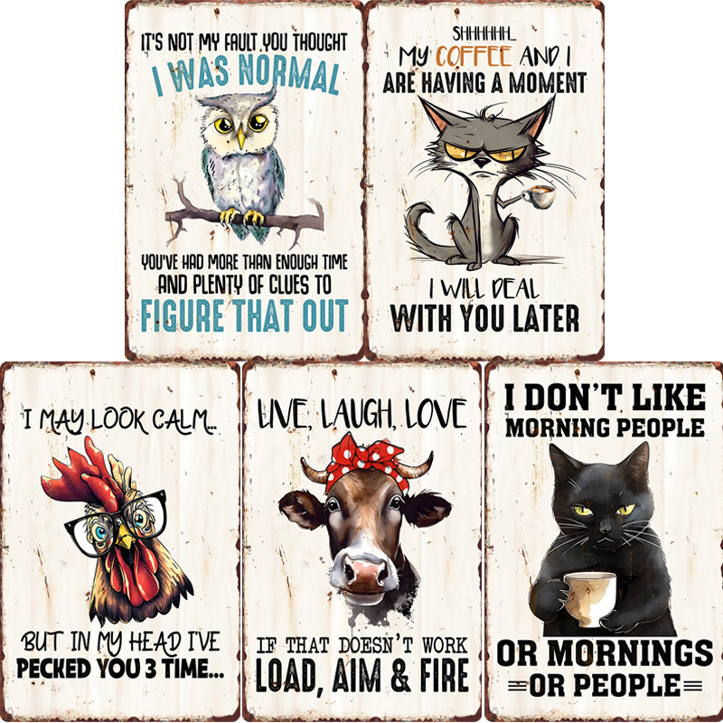 Putian iron painting vintage animal iron decorative painting home indoor American wall pendant cross-border supply wholesale