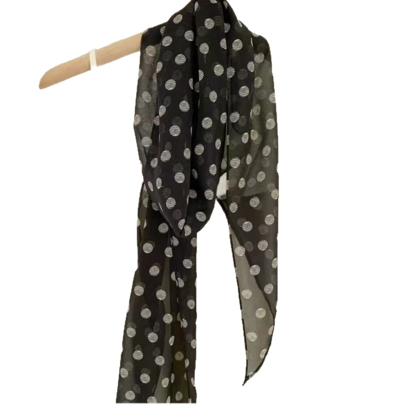 Brown Polka Dot Silk Scarf Printed Versatile Scarf Ribbon Accessory Neck Tie Women's 2025 New Hairband Bag Bow