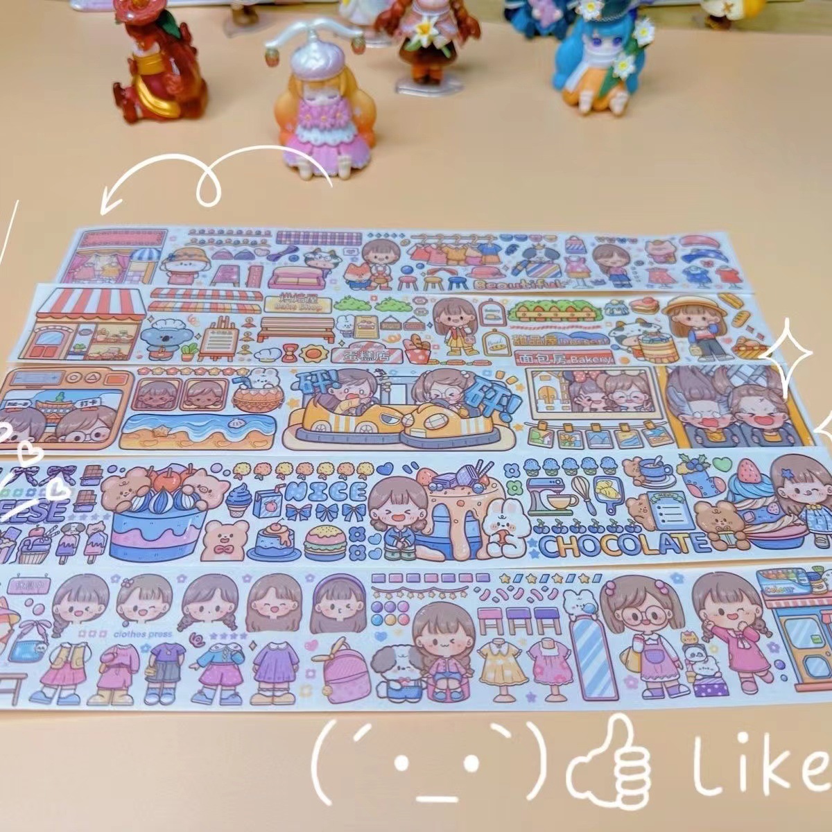 Lift Duo High-Value Capybara Tape Planner Stickers Cartoon Strip Material My Little Pony Ins