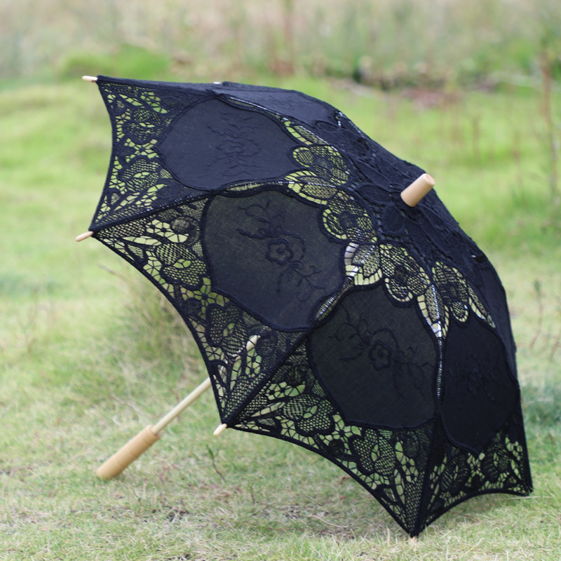 Factory wholesale handmade white decorative craft umbrella Western-style socialite stage performance lace umbrella photography bride umbrella