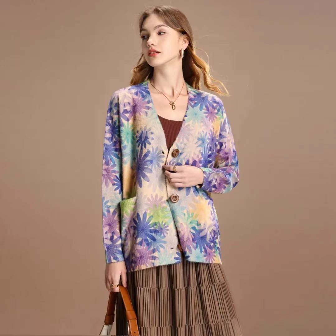 Кардиган из норкового велюра, новый 2025, модный, свободный