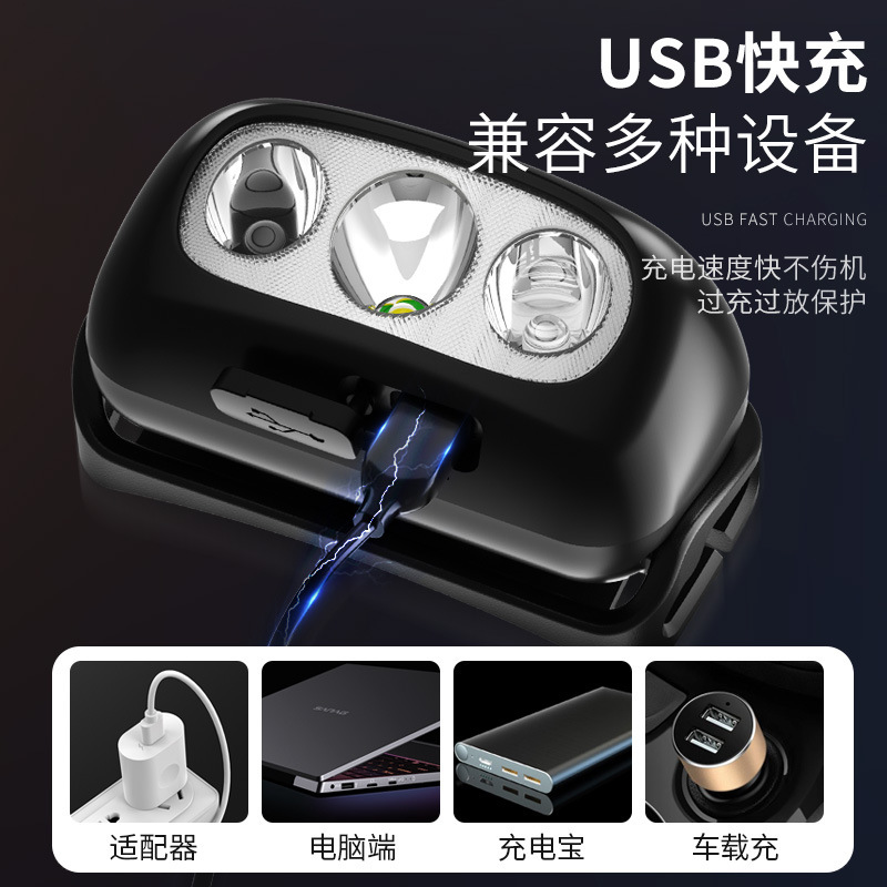 Headlamp Super Bright Long Endurance Charging Head-mounted Strong Light Induction Flashlight LED Night Fishing Light Endurance Lithium Battery