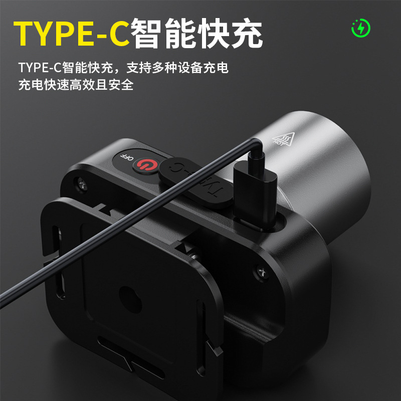 New Cross-border Outdoor Headlight White Laser Long-range Strong Light Lighting Headlight Long-range Telescopic Focus Long-range Light