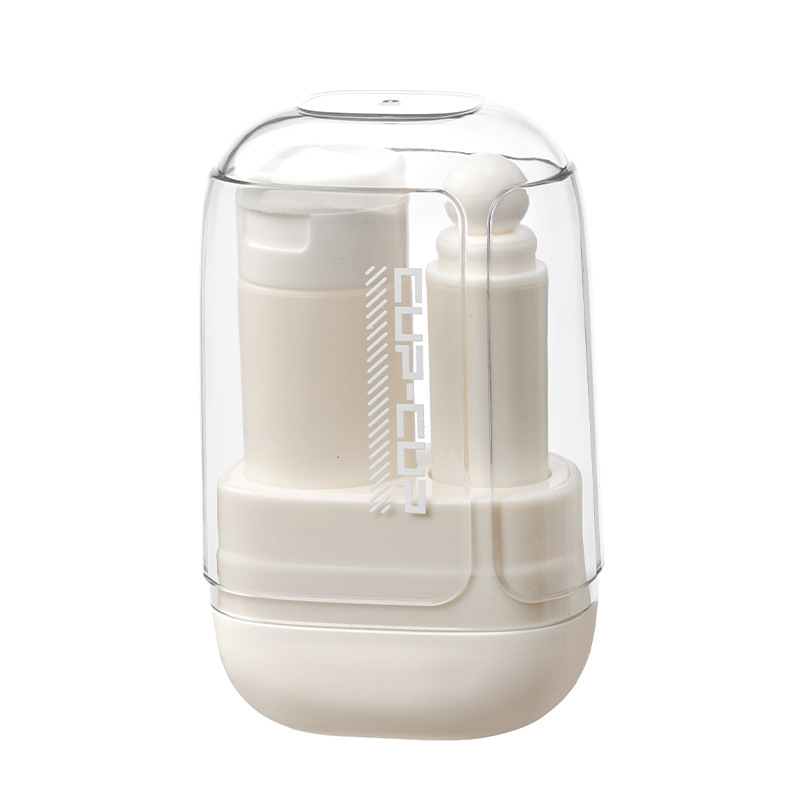 [Patented Square] Portable Travel Mini Toothbrush Set Mouthwash Cup Toothpaste Toothbrush Storage Three-In-One