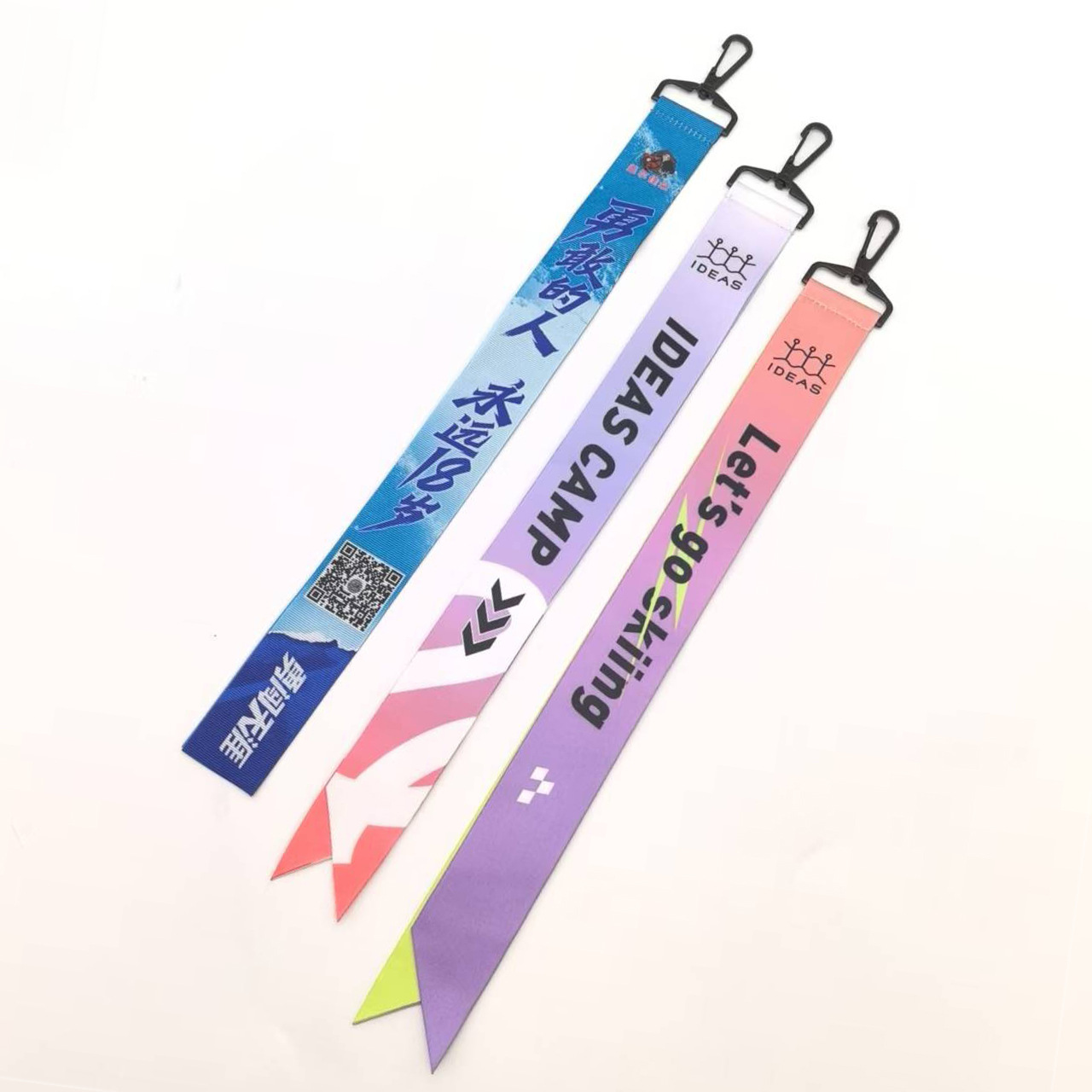 Heat Transfer Gradient Trendy Ski Streamer Polyester Clothing Pendant Decoration Car Motorcycle Personalized Streamer Lanyard